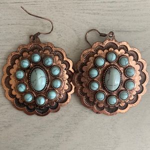 Copper & turquoise earrings